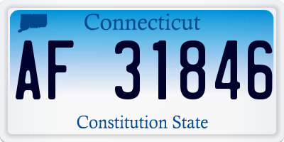 CT license plate AF31846