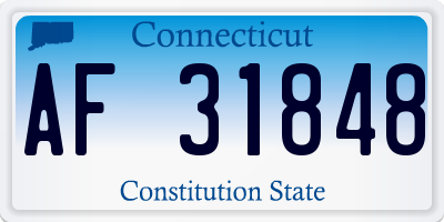 CT license plate AF31848