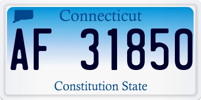 CT license plate AF31850