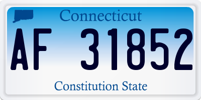 CT license plate AF31852