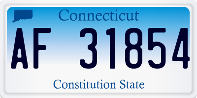 CT license plate AF31854