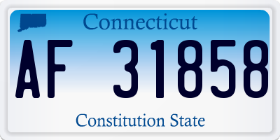 CT license plate AF31858