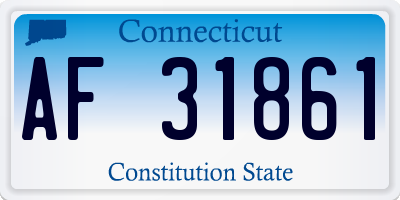 CT license plate AF31861