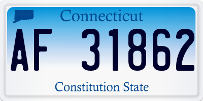 CT license plate AF31862