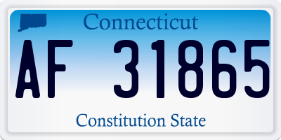 CT license plate AF31865