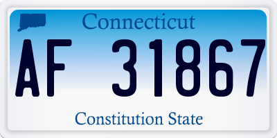 CT license plate AF31867