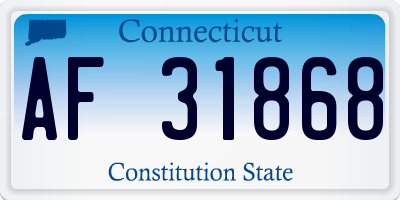 CT license plate AF31868