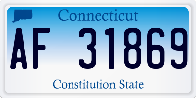 CT license plate AF31869