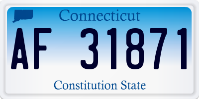 CT license plate AF31871