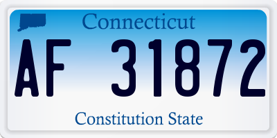 CT license plate AF31872