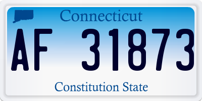CT license plate AF31873