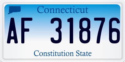 CT license plate AF31876