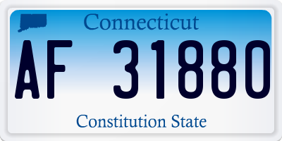 CT license plate AF31880
