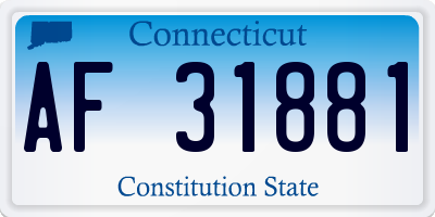 CT license plate AF31881