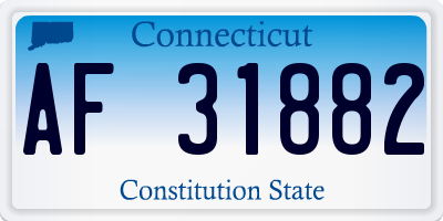 CT license plate AF31882