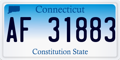 CT license plate AF31883