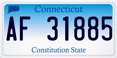 CT license plate AF31885