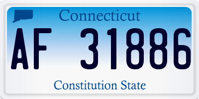 CT license plate AF31886