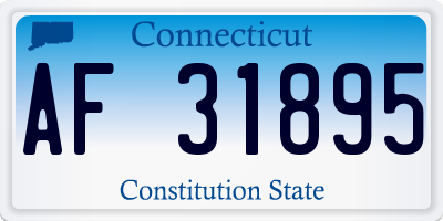 CT license plate AF31895