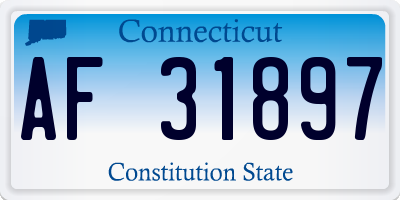 CT license plate AF31897