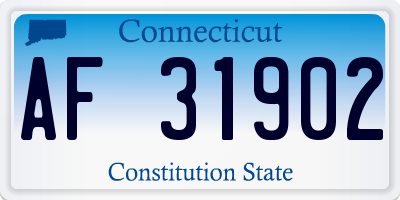 CT license plate AF31902