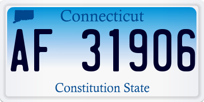 CT license plate AF31906