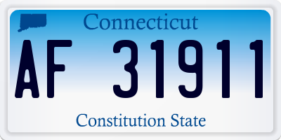 CT license plate AF31911
