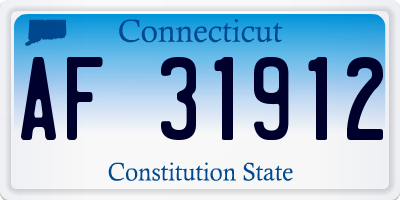 CT license plate AF31912