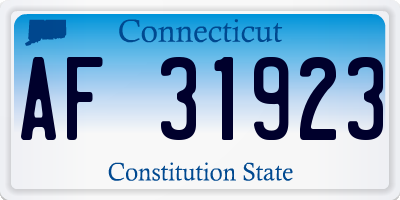 CT license plate AF31923