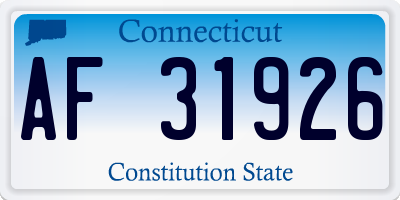 CT license plate AF31926