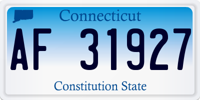 CT license plate AF31927
