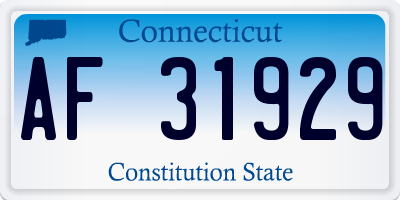 CT license plate AF31929