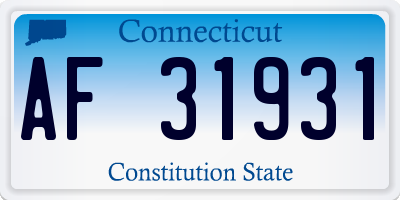 CT license plate AF31931