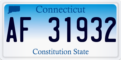 CT license plate AF31932