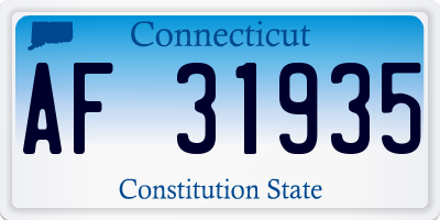CT license plate AF31935