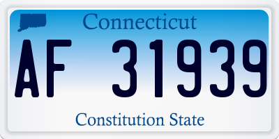 CT license plate AF31939