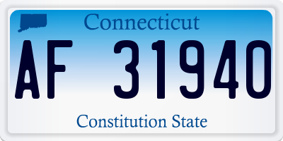 CT license plate AF31940