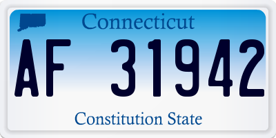 CT license plate AF31942