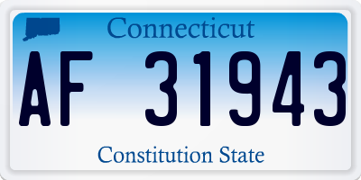 CT license plate AF31943