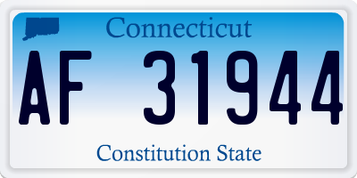CT license plate AF31944