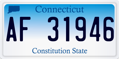 CT license plate AF31946