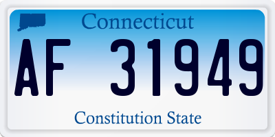 CT license plate AF31949