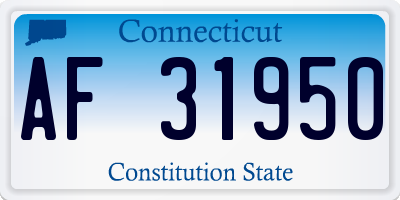 CT license plate AF31950