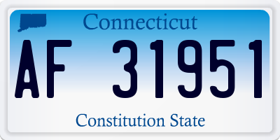CT license plate AF31951