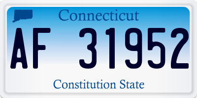 CT license plate AF31952