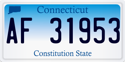 CT license plate AF31953