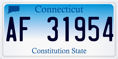 CT license plate AF31954