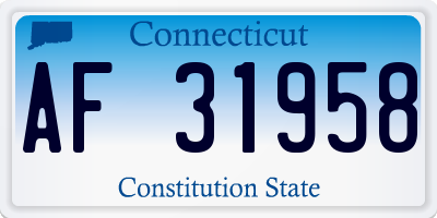 CT license plate AF31958