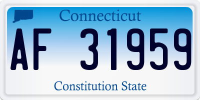 CT license plate AF31959