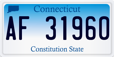 CT license plate AF31960